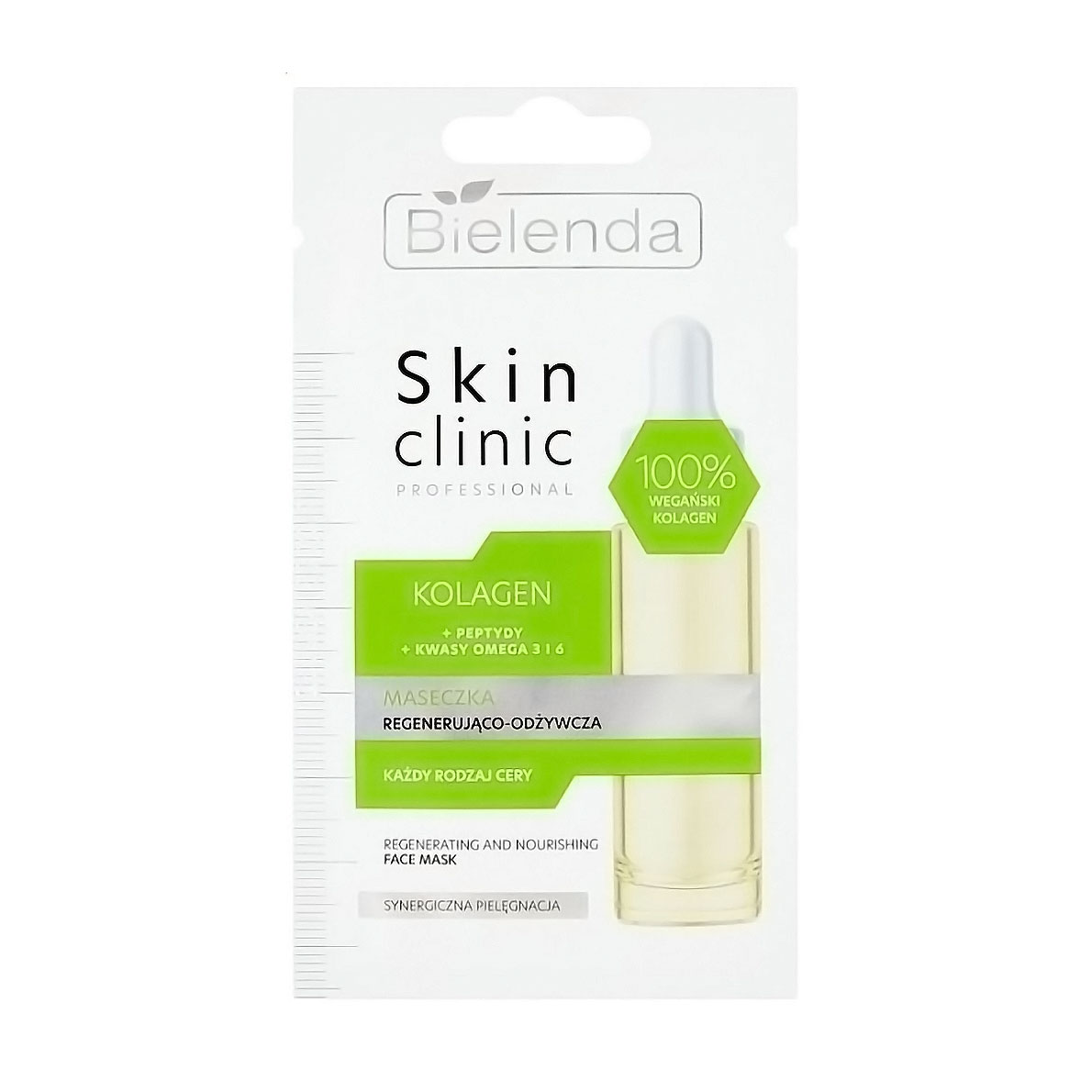 Регенерувальна та живильна маска для обличчя Bielenda Skin Clinic Professional Collagen Mask, 8 г
